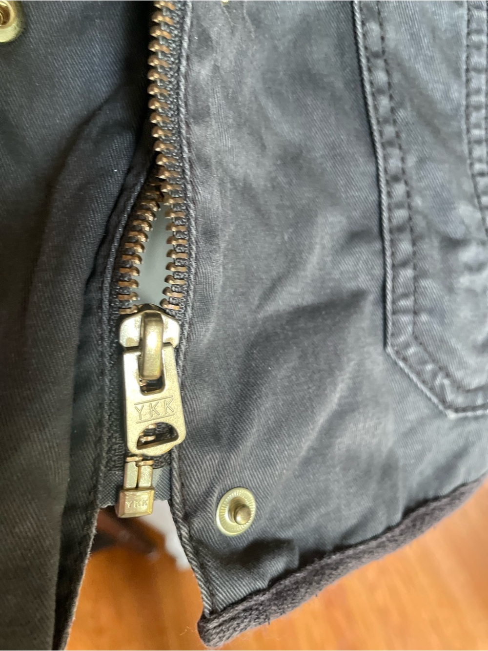 J. Crew Dark Olive Utility Field Jacket with Brass Hardware Sz Medium - Picture 5 of 6